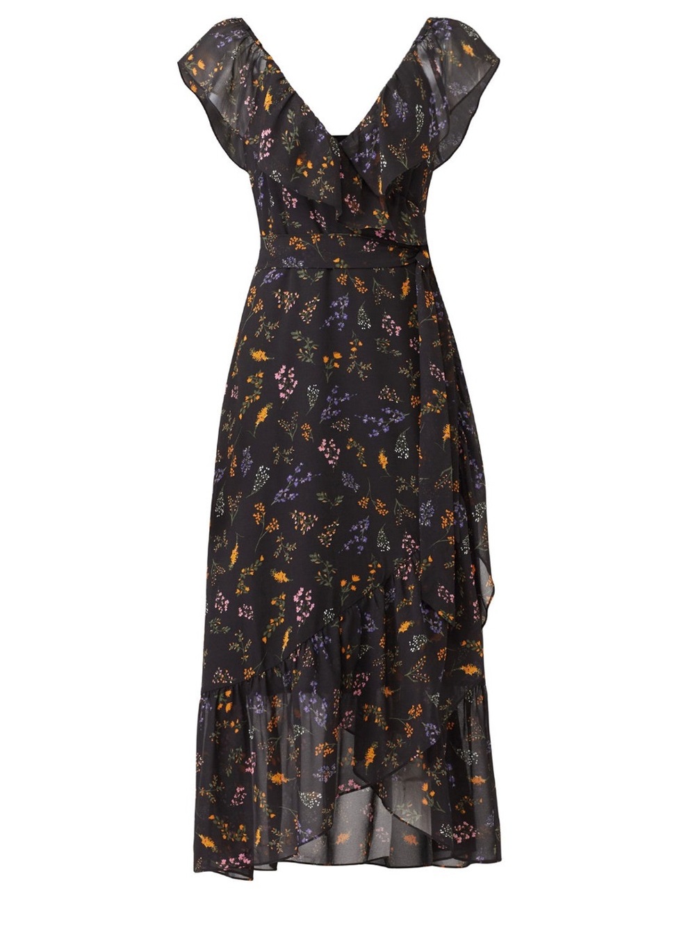 Rebecca Minkoff Black Floral Jessica Dress in a Size Small